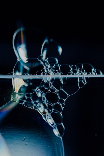 The dew on the transparent glass
